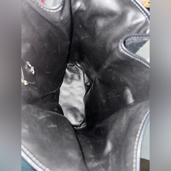 Lancel Paris made in Italy black velvet vintage cross body bucket bag - Picture 9 of 15